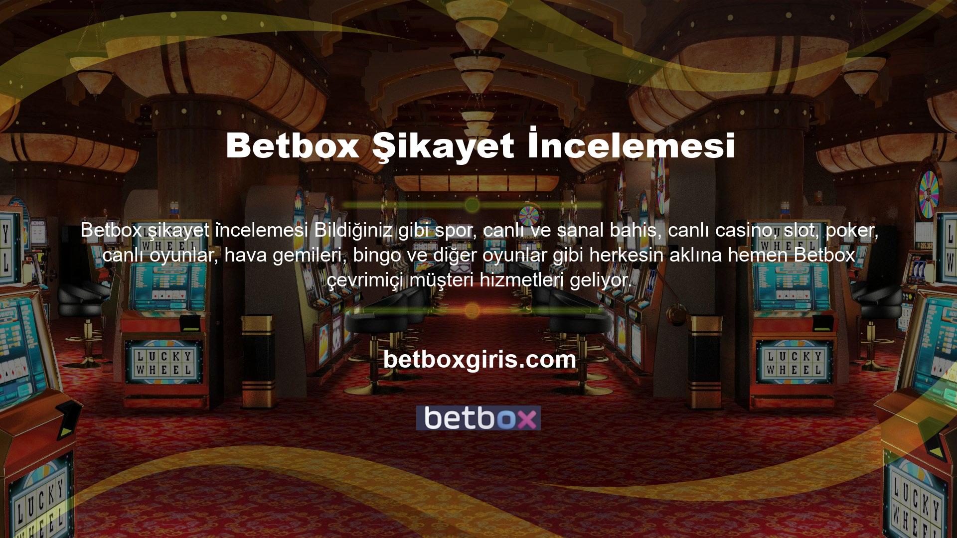 Ancak, Betbox TV özelliği ile hem sporseverler hem de yeni başlayanlar için beklentileri ortadan kaldıran Betbox bonusları, çevrimiçi hizmet içinde ayrı bir bölüme eklenmiştir